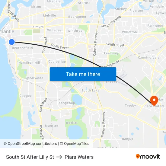 South St After Lilly St to Piara Waters map