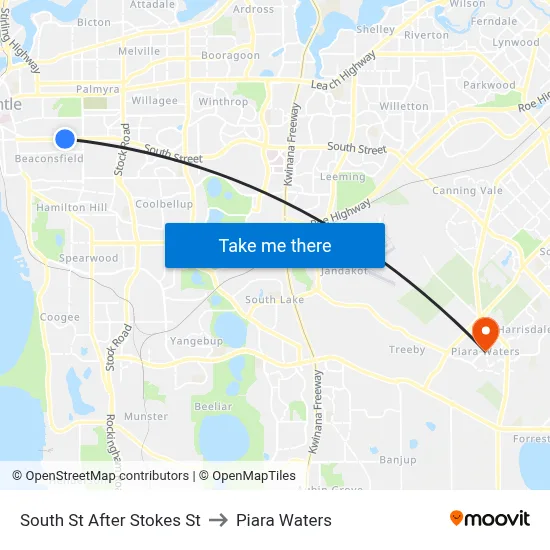 South St After Stokes St to Piara Waters map