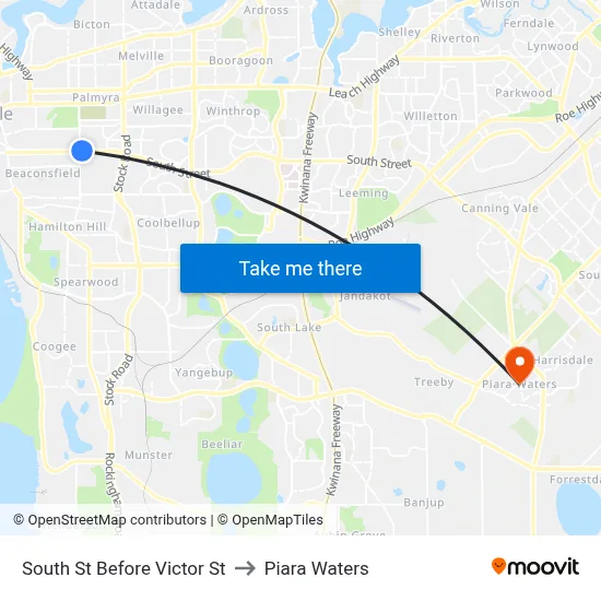 South St Before Victor St to Piara Waters map