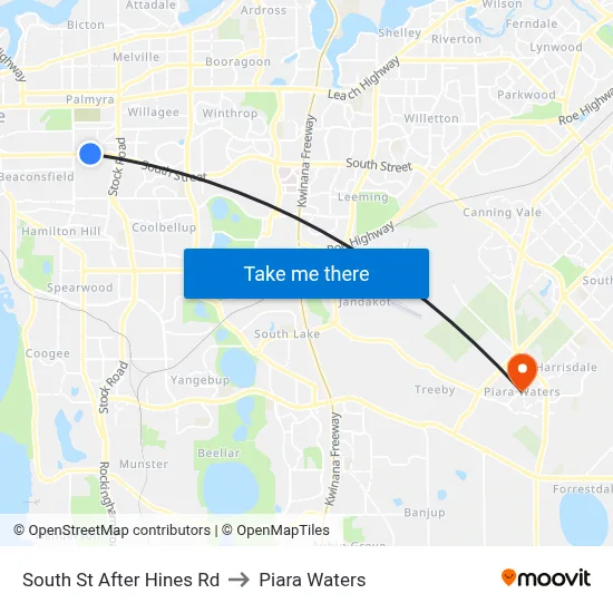 South St After Hines Rd to Piara Waters map
