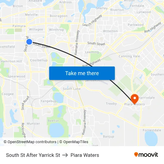 South St After Yarrick St to Piara Waters map