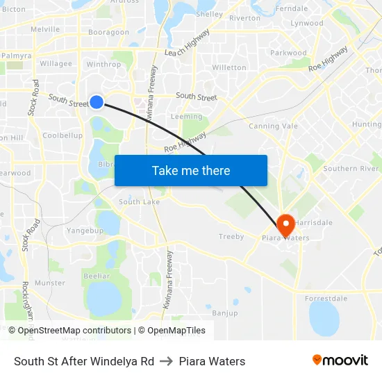 South St After Windelya Rd to Piara Waters map
