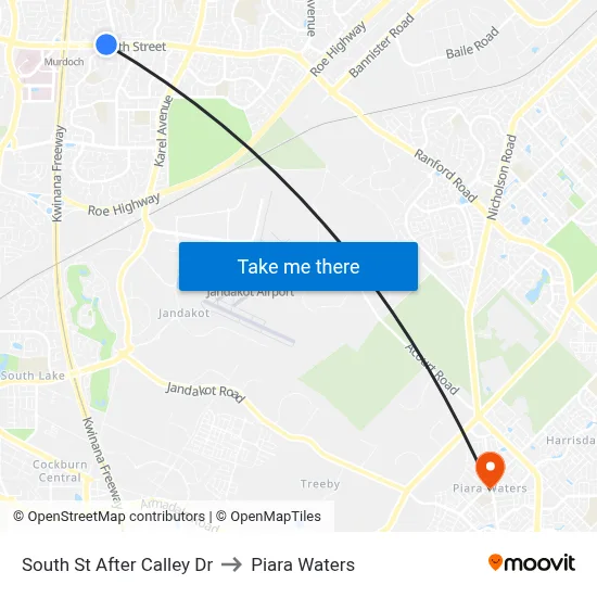 South St After Calley Dr to Piara Waters map