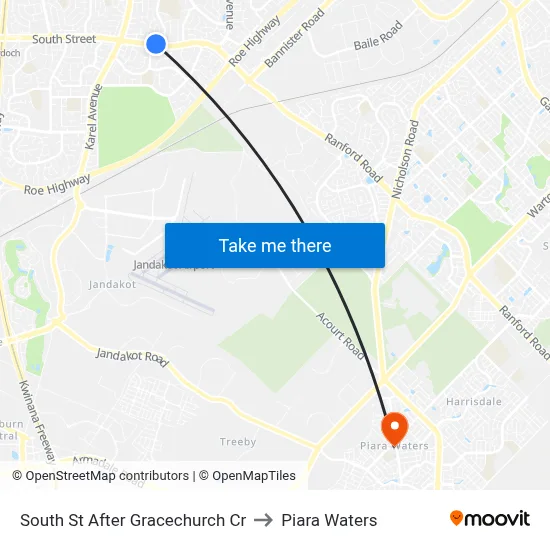 South St After Gracechurch Cr to Piara Waters map