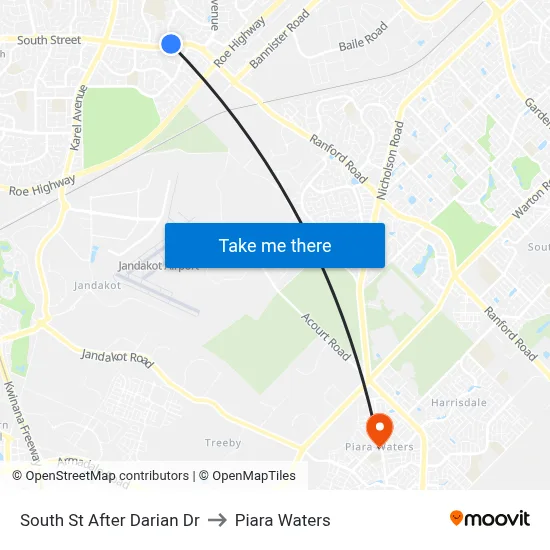 South St After Darian Dr to Piara Waters map