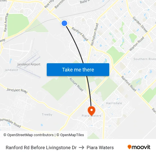 Ranford Rd Before Livingstone Dr to Piara Waters map