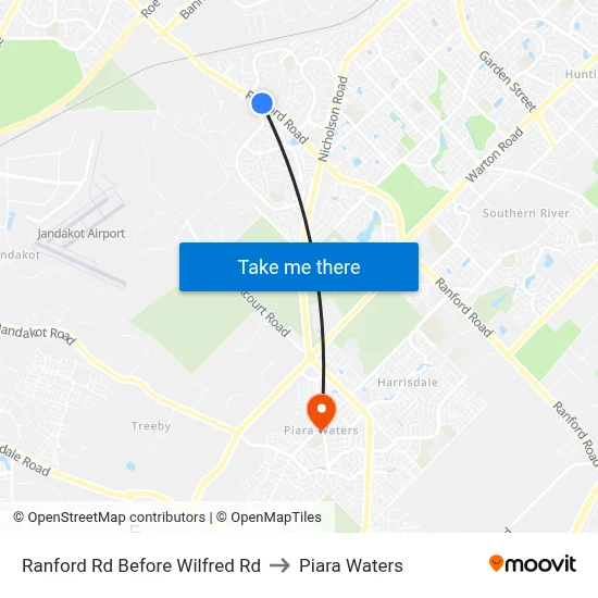 Ranford Rd Before Wilfred Rd to Piara Waters map