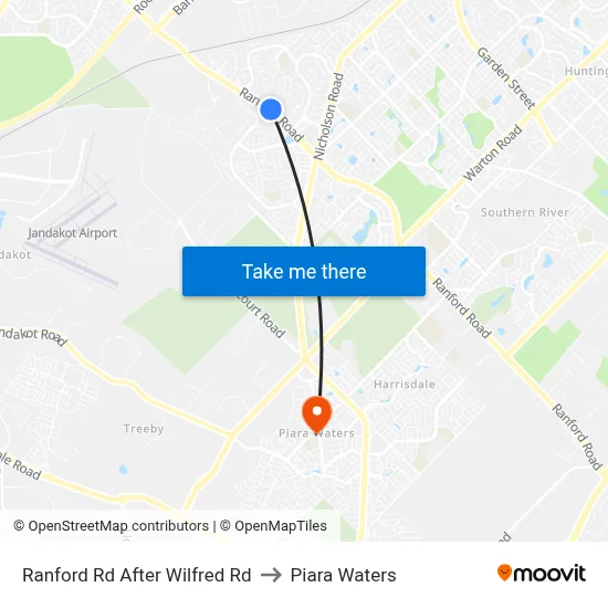 Ranford Rd After Wilfred Rd to Piara Waters map