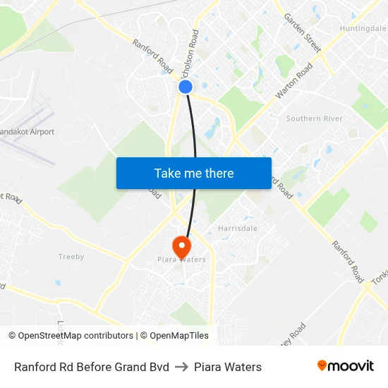 Ranford Rd Before Grand Bvd to Piara Waters map