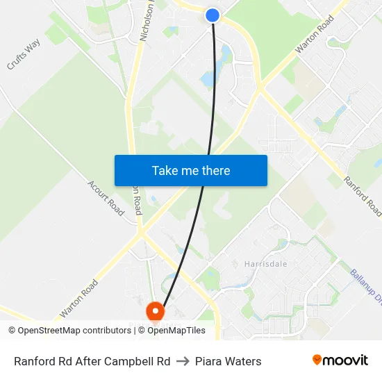 Ranford Rd After Campbell Rd to Piara Waters map
