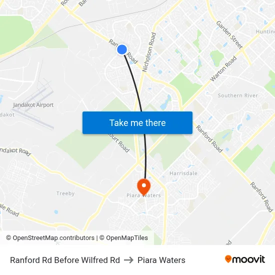 Ranford Rd Before Wilfred Rd to Piara Waters map