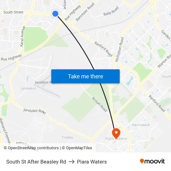 South St After Beasley Rd to Piara Waters map