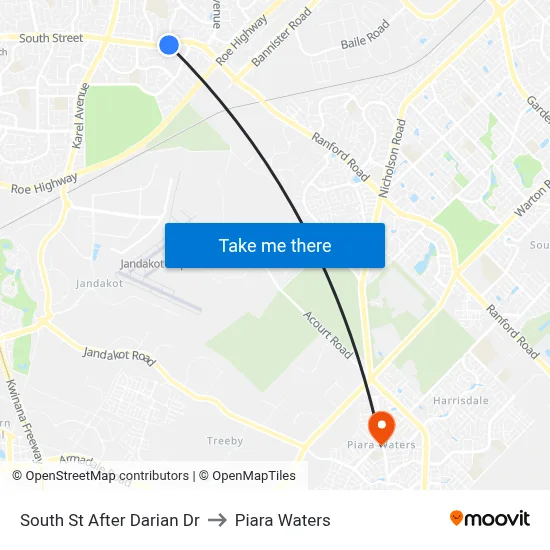 South St After Darian Dr to Piara Waters map
