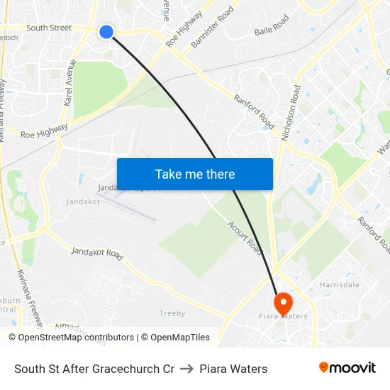 South St After Gracechurch Cr to Piara Waters map