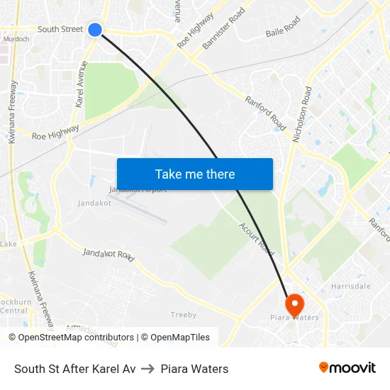 South St After Karel Av to Piara Waters map