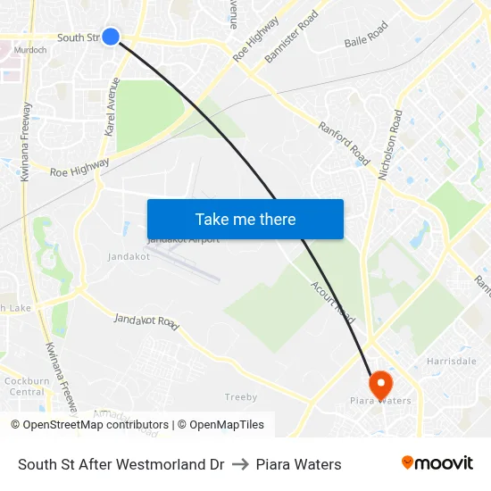 South St After Westmorland Dr to Piara Waters map