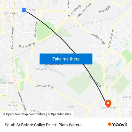 South St Before Calley Dr to Piara Waters map
