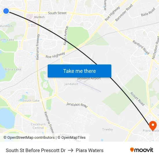 South St Before Prescott Dr to Piara Waters map