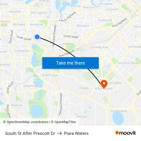 South St After Prescott Dr to Piara Waters map