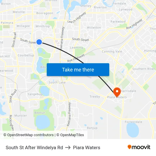 South St After Windelya Rd to Piara Waters map
