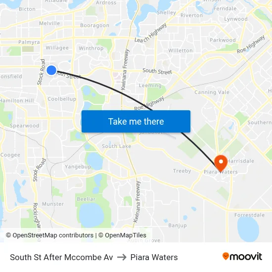South St After Mccombe Av to Piara Waters map