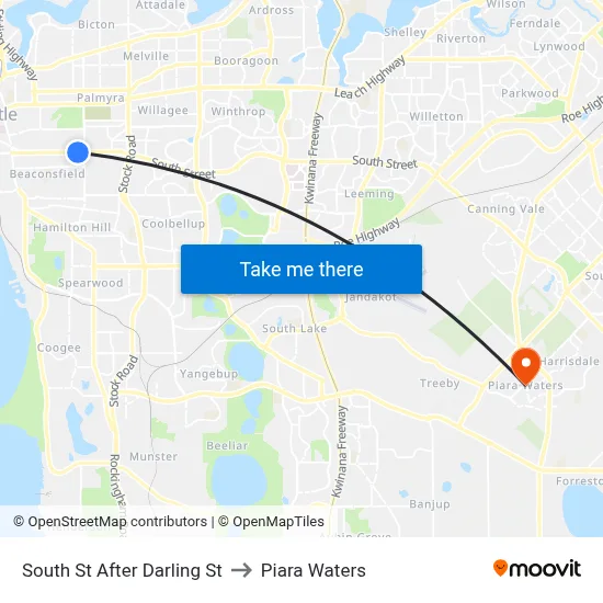 South St After Darling St to Piara Waters map