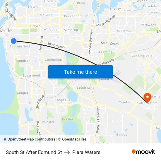 South St After Edmund St to Piara Waters map
