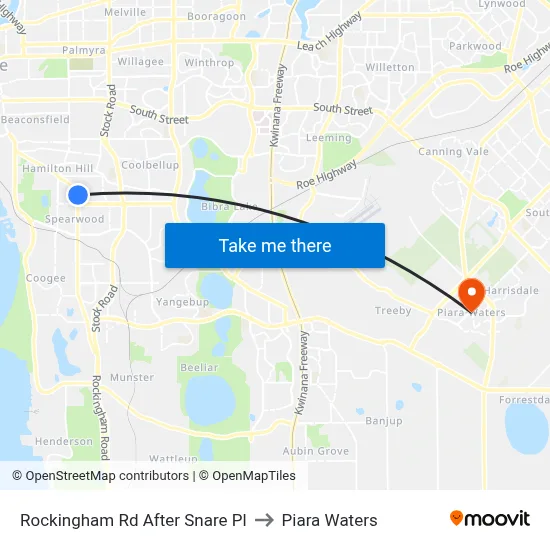 Rockingham Rd After Snare Pl to Piara Waters map