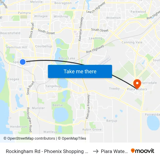 Rockingham Rd - Phoenix Shopping Ctr to Piara Waters map
