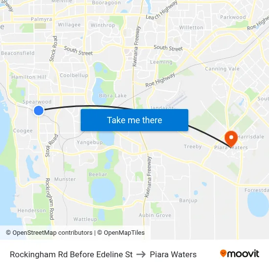 Rockingham Rd Before Edeline St to Piara Waters map