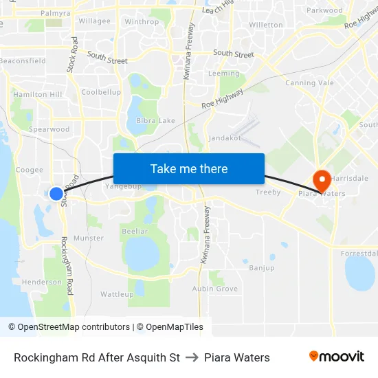 Rockingham Rd After Asquith St to Piara Waters map