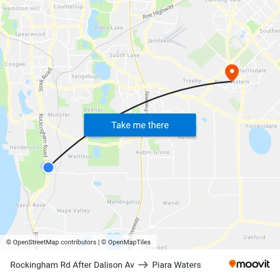 Rockingham Rd After Dalison Av to Piara Waters map