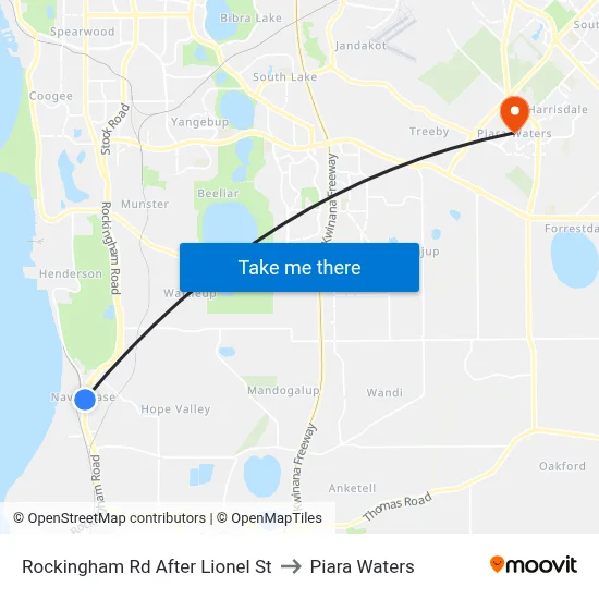 Rockingham Rd After Lionel St to Piara Waters map