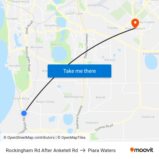 Rockingham Rd After Anketell Rd to Piara Waters map