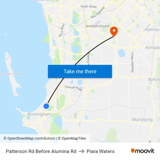 Patterson Rd Before Alumina Rd to Piara Waters map