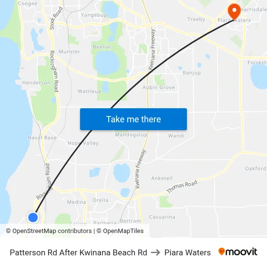 Patterson Rd After Kwinana Beach Rd to Piara Waters map
