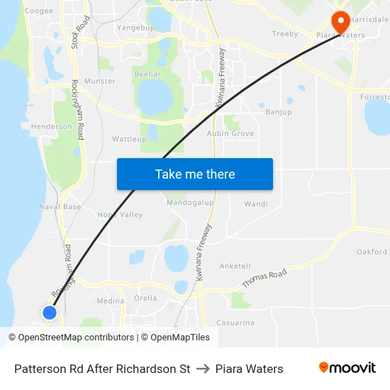 Patterson Rd After Richardson St to Piara Waters map