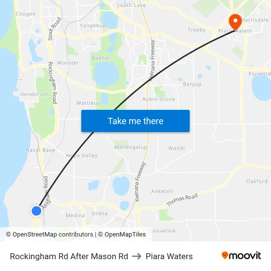 Rockingham Rd After Mason Rd to Piara Waters map