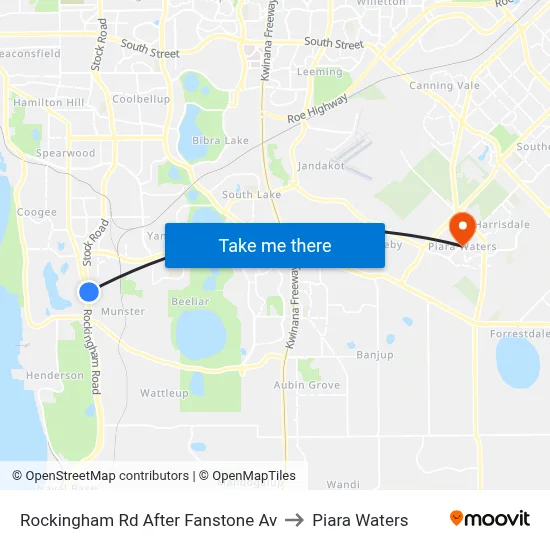 Rockingham Rd After Fanstone Av to Piara Waters map