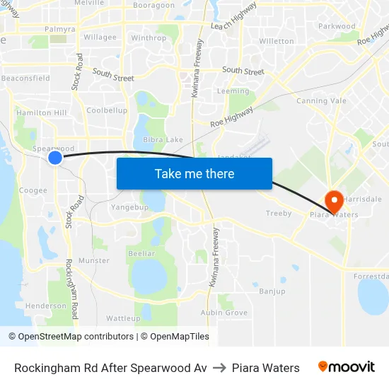 Rockingham Rd After Spearwood Av to Piara Waters map