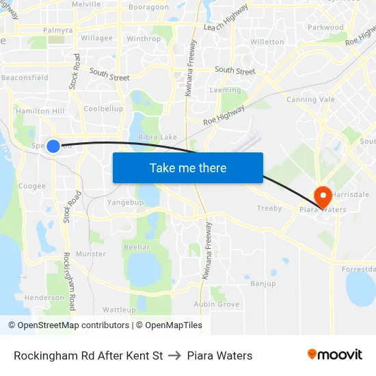 Rockingham Rd After Kent St to Piara Waters map