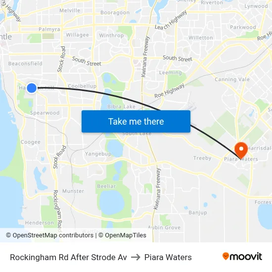 Rockingham Rd After Strode Av to Piara Waters map