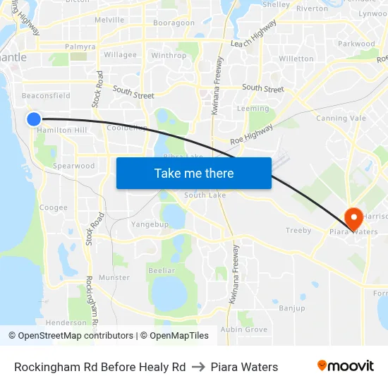 Rockingham Rd Before Healy Rd to Piara Waters map