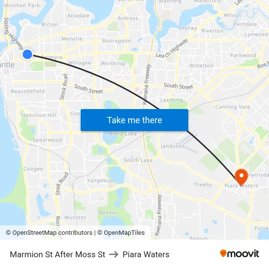 Marmion St After Moss St to Piara Waters map