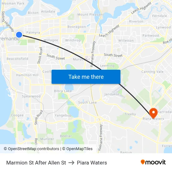 Marmion St After Allen St to Piara Waters map