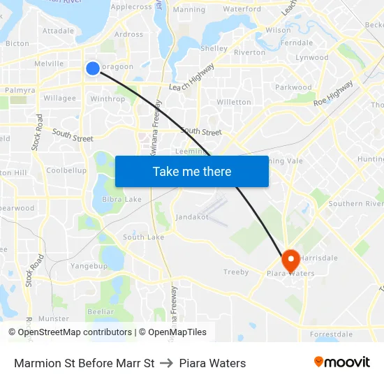 Marmion St Before Marr St to Piara Waters map