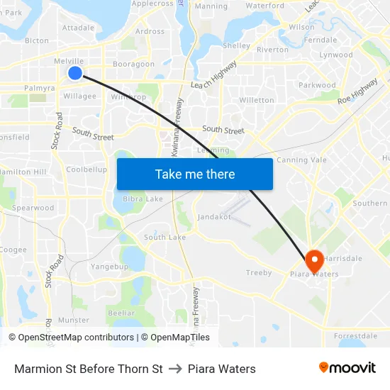 Marmion St Before Thorn St to Piara Waters map