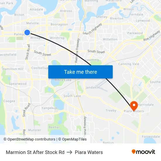 Marmion St After Stock Rd to Piara Waters map