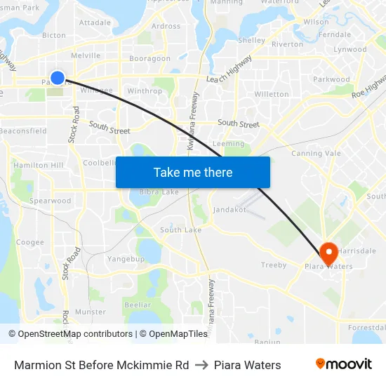 Marmion St Before Mckimmie Rd to Piara Waters map