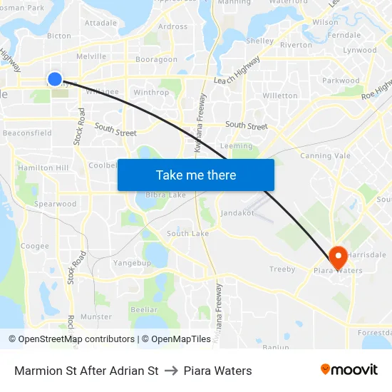 Marmion St After Adrian St to Piara Waters map